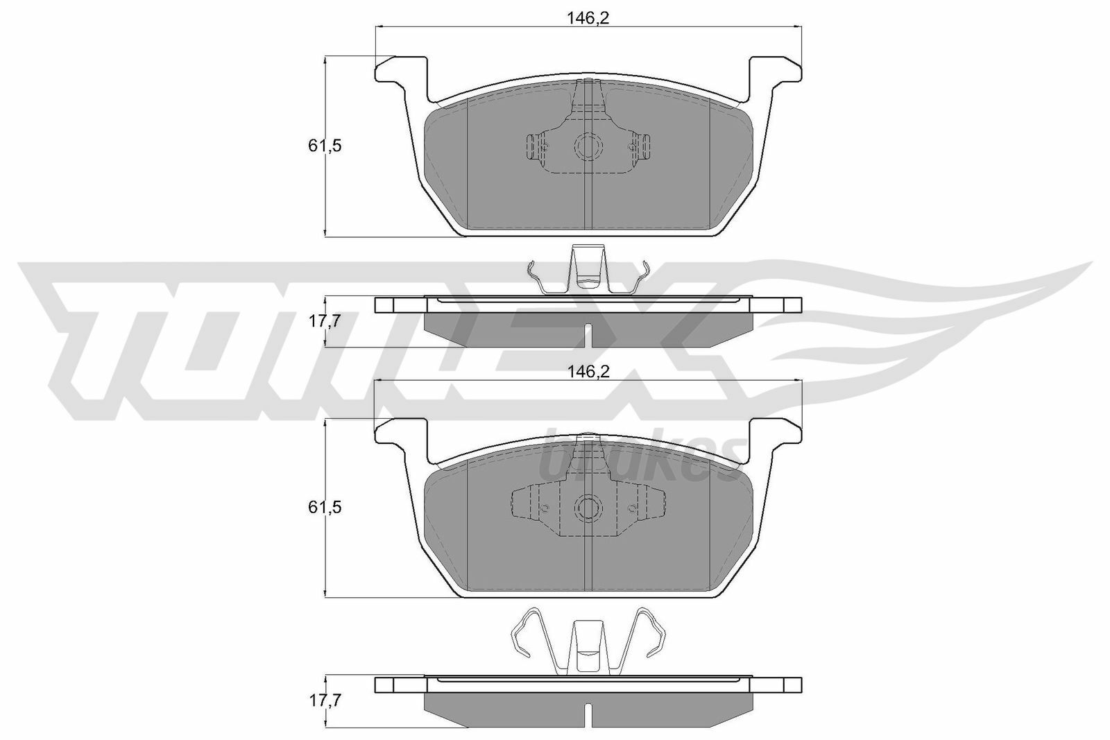 Sada brzdových destiček, kotoučová brzda TOMEX Brakes